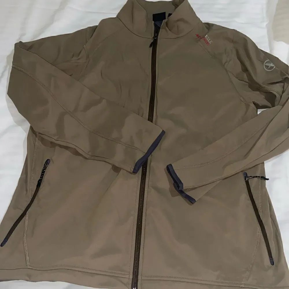Aigle Actimum Jacket Mens XXL Olive Green Full Zip Stretch